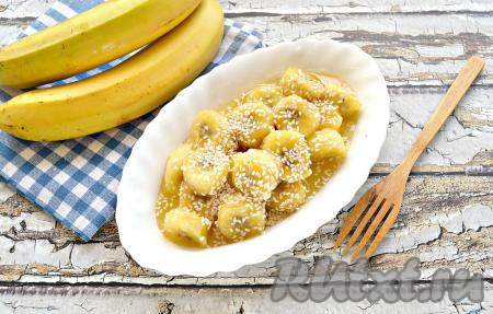 Жареные бананы в карамели