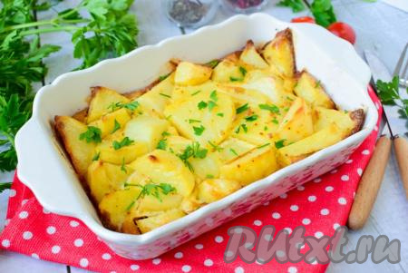 Картофель с майонезом и чесноком в духовке