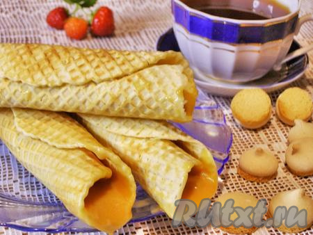 Вафельные трубочки с варёной сгущёнкой