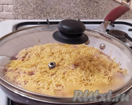 Выложить начинку с следующем порядке:&nbsp;немного сыра, помидоры (посолить, приправить специями), ветчина и оставшийся сыр. Накрыть крышкой и дождаться, пока сыр полностью расплавится.