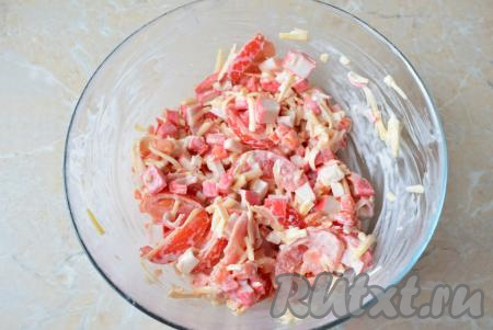 Все ингредиенты должны равномерно перемешаться друг с другом.