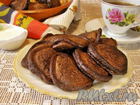 Шоколадные оладьи на кефире