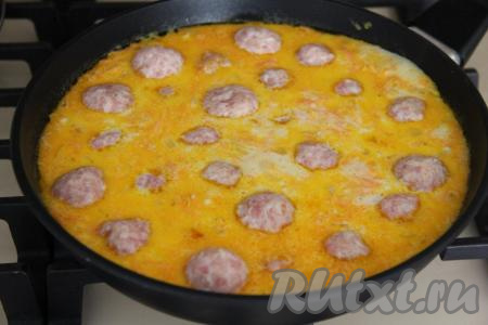 Хлеб отжать от лишнего молока пропустить через мясорубку и соединить с фаршем. Посолить фарш по вкусу, добавить специи, хорошо вымесить фарш и сформировать из него небольшие шарики - фрикадельки. Выложить фрикадельки в закипевший молочный соус.