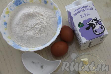 Подготовить продукты для приготовления тонких блинов на "Снежке".&nbsp;