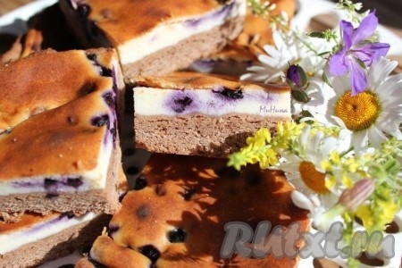 Чернично-творожный пирог