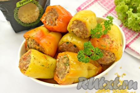 Перец, фаршированный булгуром и фаршем