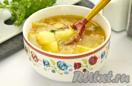 Щи с индейкой и свежей капустой