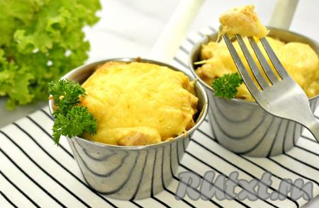 Жульен с курицей и сливками без грибов