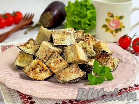 Хрустящие баклажаны в крахмале в аэрогриле