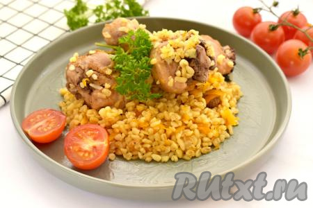 Куриные ножки с булгуром в мультиварке 