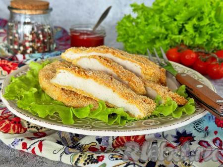 Куриный шницель в панировке в аэрогриле