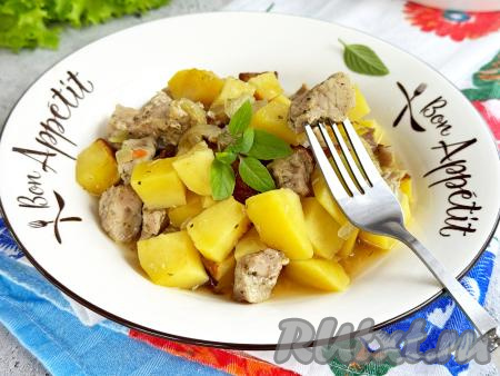 Мясо с картошкой в горшочке в аэрогриле