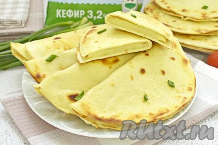 Кыстыбый на кефире с картошкой 