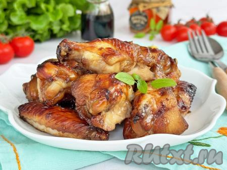 Куриные крылышки в соево-медовом соусе в аэрогриле