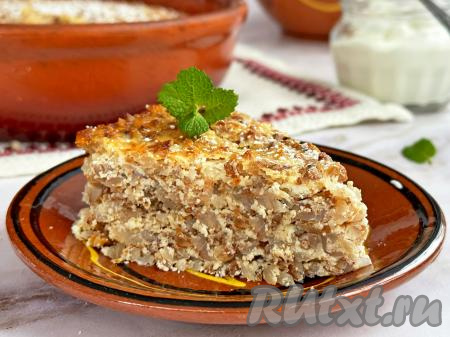 Запеканка из гречки с творогом