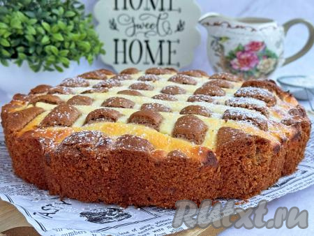 Пирог "Стёганое одеяло" с творогом