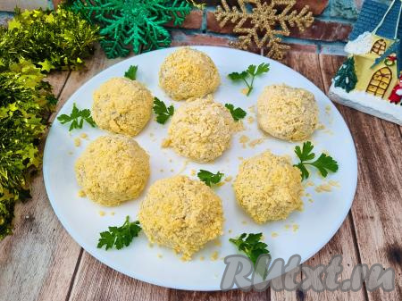 Закусочные шарики "Мимоза"