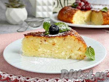 Творожная запеканка на кефире в мультиварке