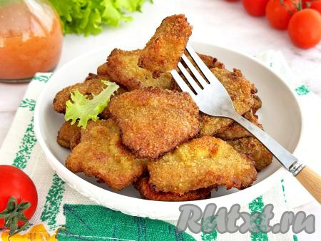 Наггетсы из свинины на сковороде в домашних условиях