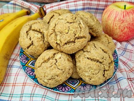 Овсяное печенье с яблоками и бананом