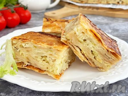 Пирог с капустой из лаваша в духовке