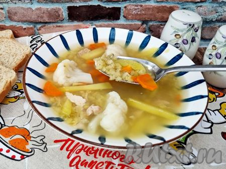 Суп с чечевицей и цветной капустой