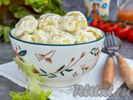 Пельмени в сметане в аэрогриле