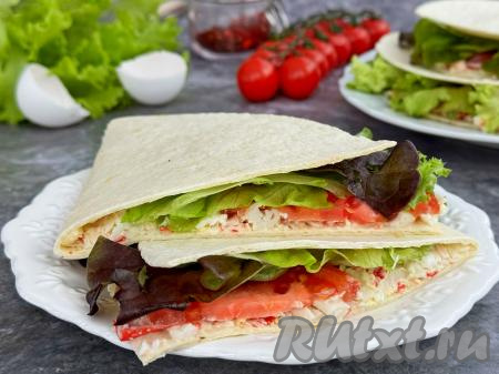 Тортилья с крабовыми палочками