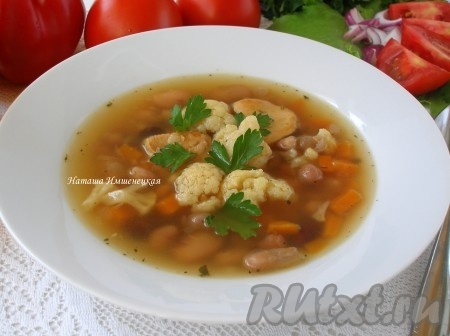 Суп с фасолью и цветной капустой