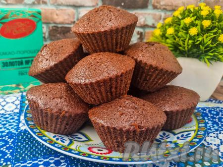 Кексы на кефире с какао в духовке