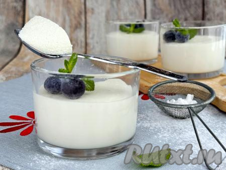 Желе из творога и сметаны с желатином