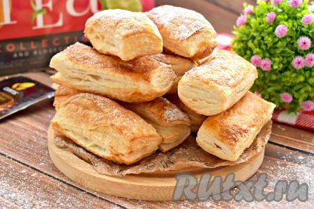 Язычки из слоёного теста с сахаром в аэрогриле