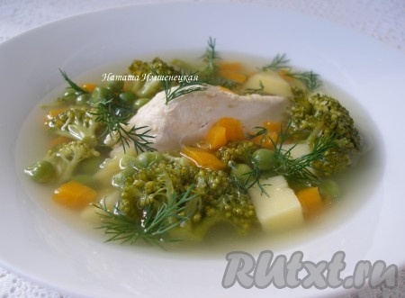 Суп из брокколи с курицей