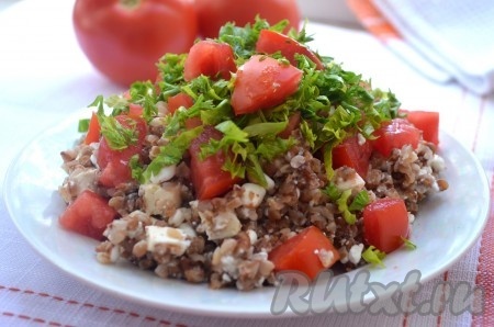 Гречка с творогом и сыром фета