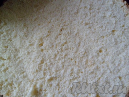 На шоколадный слой укладываем вторую половинку бисквита и пропитываем сиропом. 