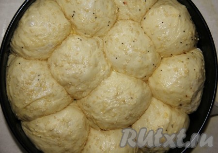 Накрываем форму пленкой и оставляем для расстойки еще на 60 минут.