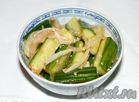 Очень вкусные огурцы по-корейски готовы. 