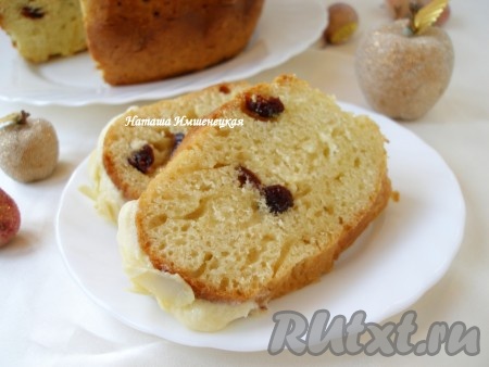 Мягкий, вкусный кекс на сметане готов.