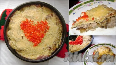 Запеканка с индейкой, картофелем и баклажанами