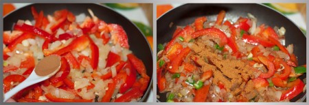 Следом добавьте сладкий молотый перец и корицу.