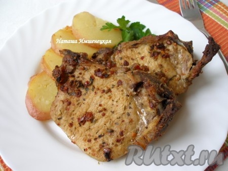 Отбивные из свинины в горчице в духовке