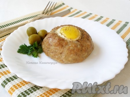 Аппетитные мясные гнезда готовы.