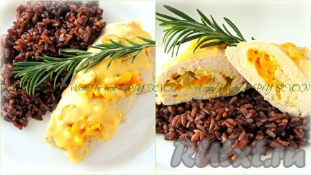 Куриные рулеты с болгарским перцем и сыром