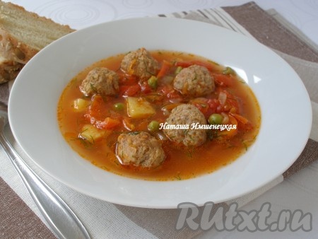 Вкусный суп с фрикадельками