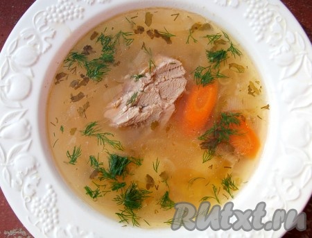 Суп из индейки с рисом