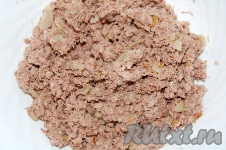 Размешать и начинка из мяса для блинчиков готова. Полученную начинку отложить в сторону.