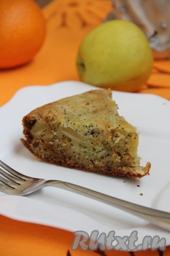 Яблочный пирог на молоке и растительном масле в духовке