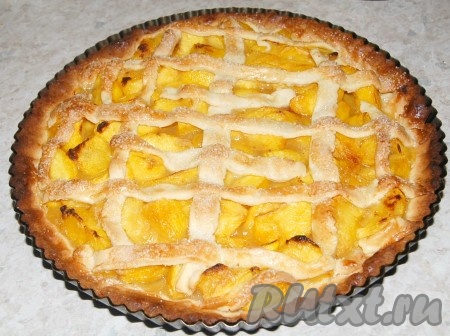 Рецепт пирога с персиками