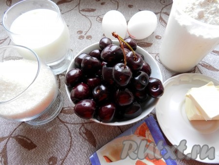 Ингредиенты для приготовления пирога с черешней