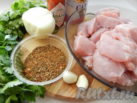 Ингредиенты для приготовления кебаба в аэрогриле